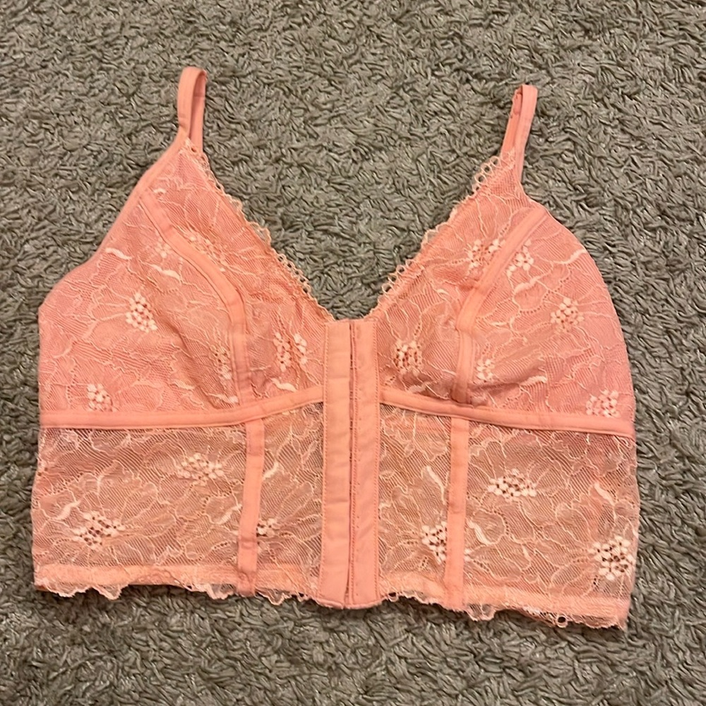 Peach corset tank top